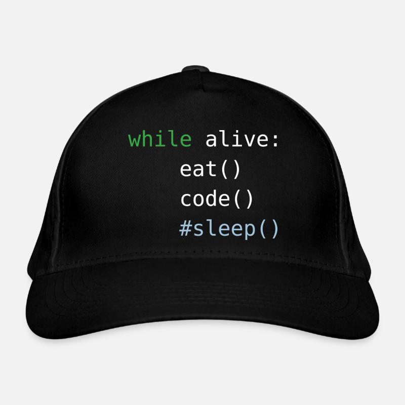 Python code | eat sleep code repeat | Programming - Organic Baseball Cap - black