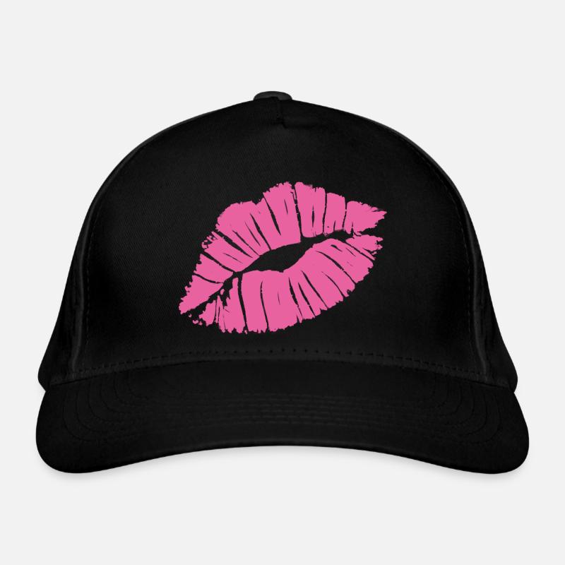 Smooch Rouge à lèvres rose Kiss Mark Love déclaration Tee Casquette classique bio