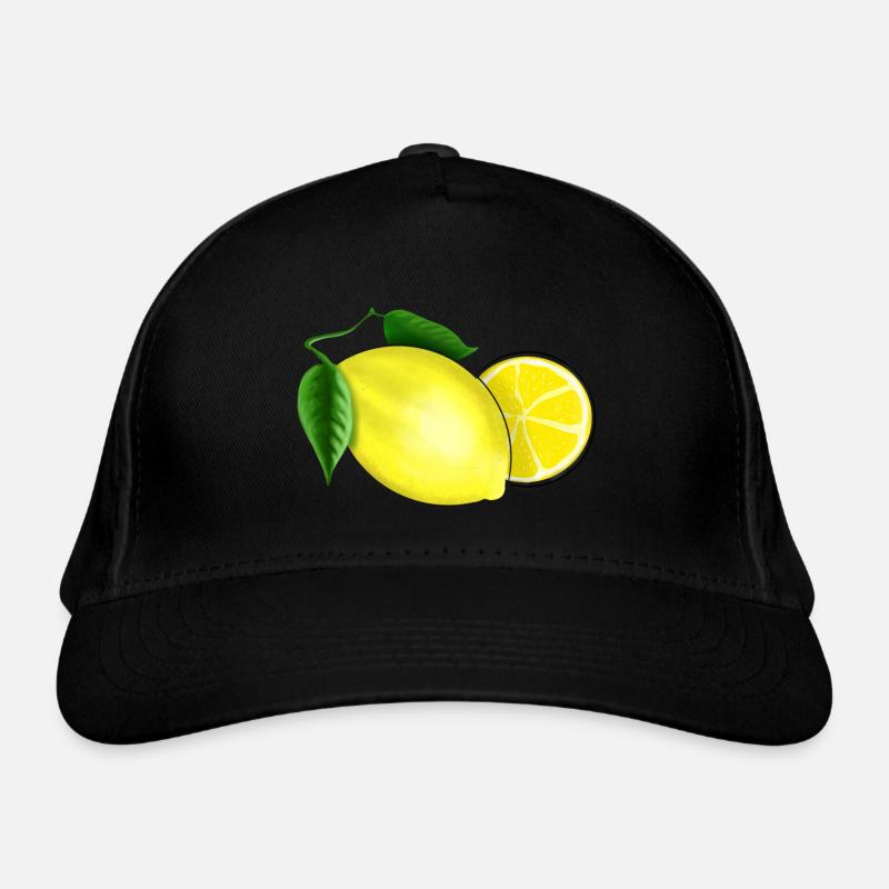 Frische Zitrone mit Blatt Bio-Baseballkappe