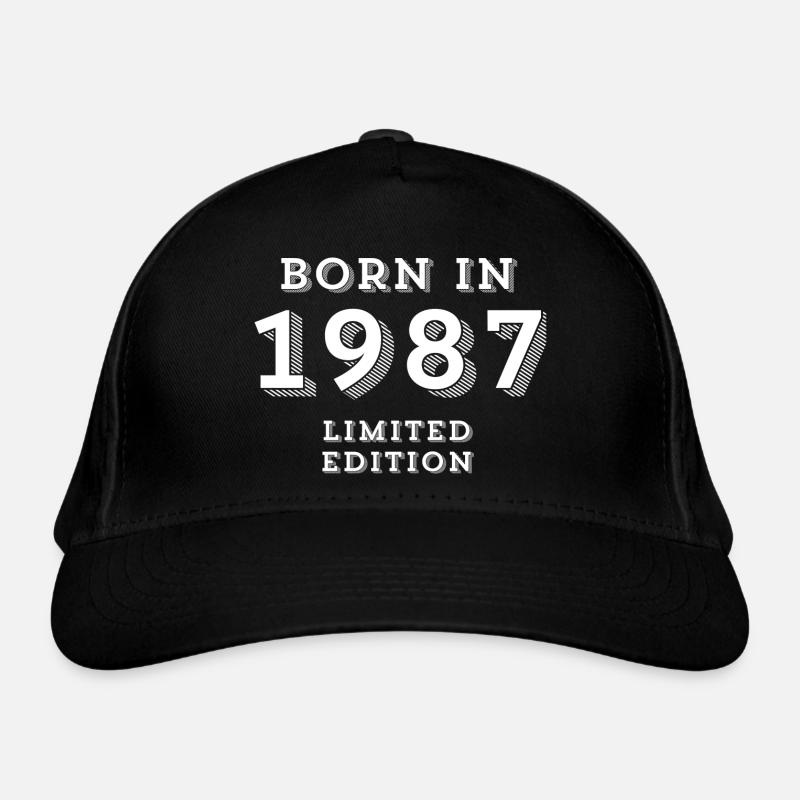 Född 1987, födelseår, jag är 37 år gammal - Ekologisk basebollkeps - svart