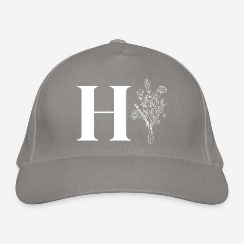 Lette h fleurs minimalistes Casquette classique bio