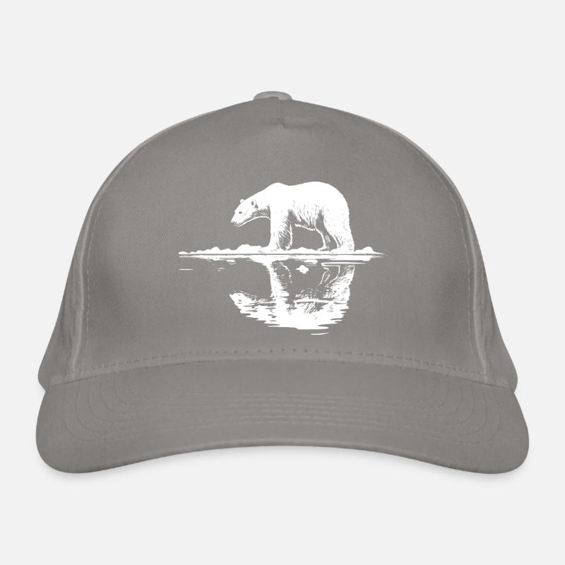 Cool Eisbär Reflektion Silhouette Bio-Baseballkappe
