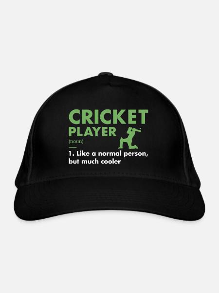 Définition du joueur de sport Cricket - Casquette classique bio - noir - Devant