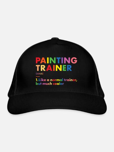 Painter Trainer Definition Painting - Bio-Baseballkappe - Schwarz - Vorne