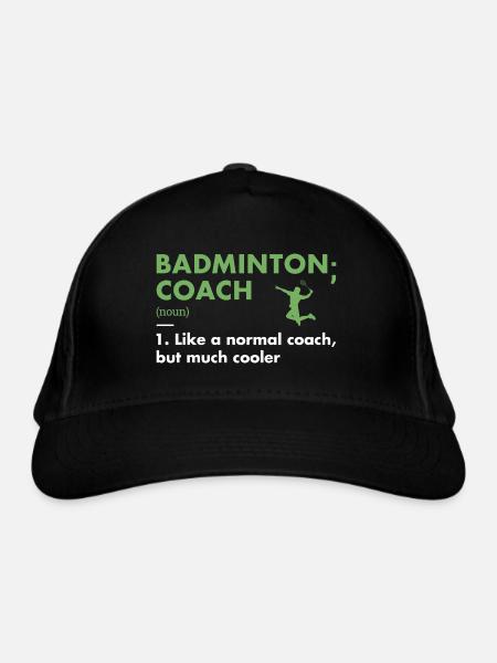Sport Coach Definition Badminton - Organic Baseball Cap - black - Front