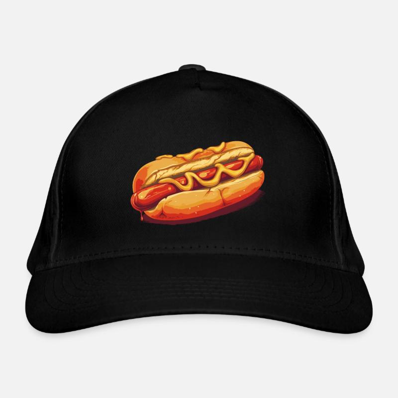 Hotdog Fastfood - Bio-Baseballkappe - Schwarz