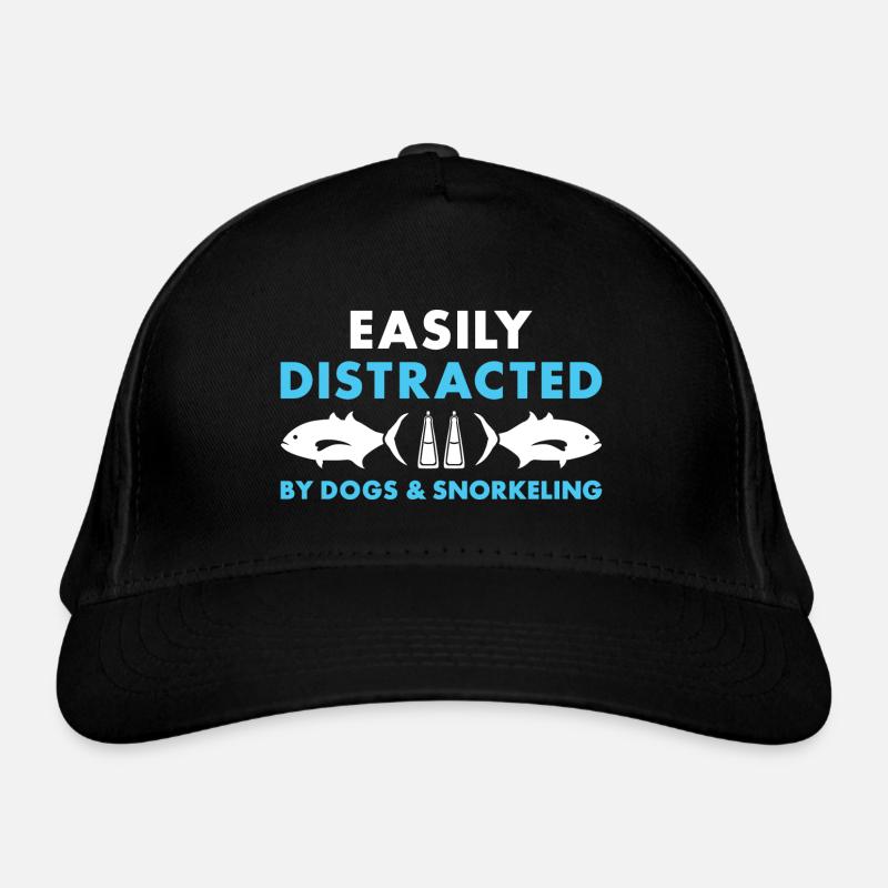 Snorkeler Facilement Distrait Par Les Chiens Et La Plongée En Apnée Casquette classique bio