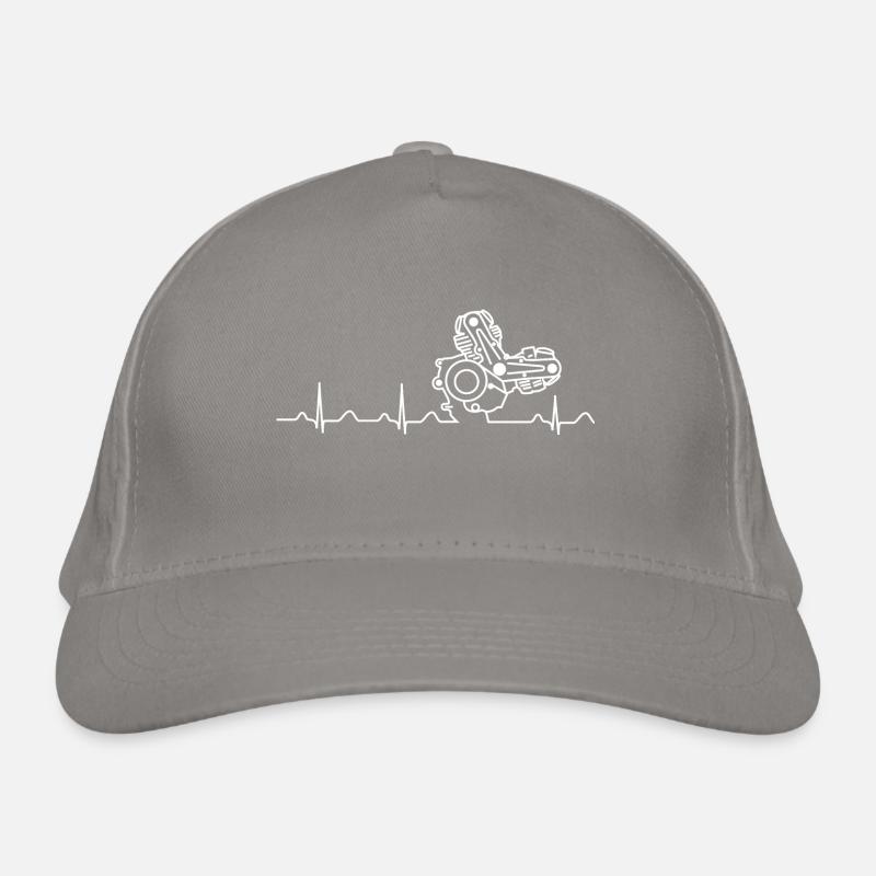  Heartbeat weiß Bio-Baseballkappe