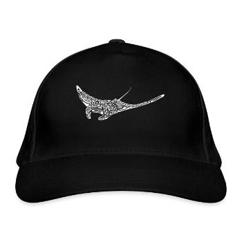 white manta ray tattoo - Organic Baseball Cap - black - Front
