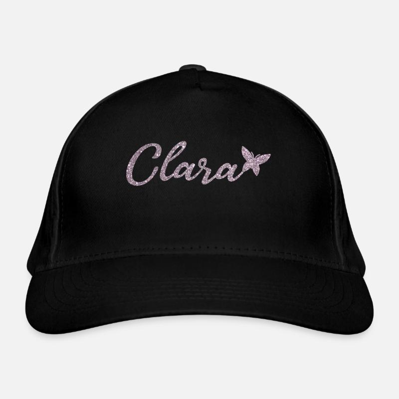 Clara nom prénom rose papillon Casquette classique bio