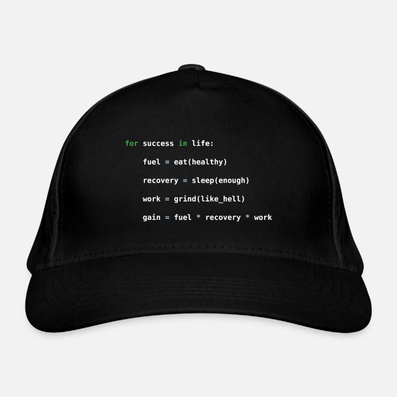 Python code, Erfolg, grinding, Programmierung - Bio-Baseballkappe - Schwarz