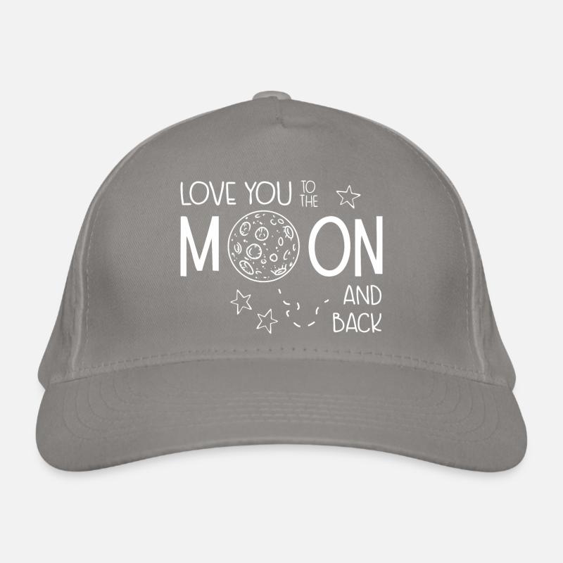 Ich liebe dich auf dem Mond (dunkel) Bio-Baseballkappe