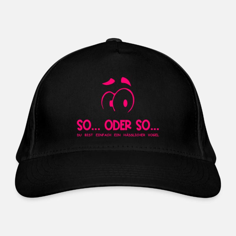 So...Oder So: Hässlicher Vogel - Neonpink Bio-Baseballkappe