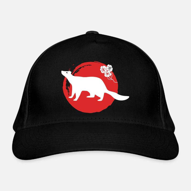 Marder Silhouette Japanisch Bio-Baseballkappe