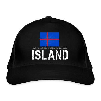 Island Iceland - Bio-Baseballkappe - Schwarz - Vorne