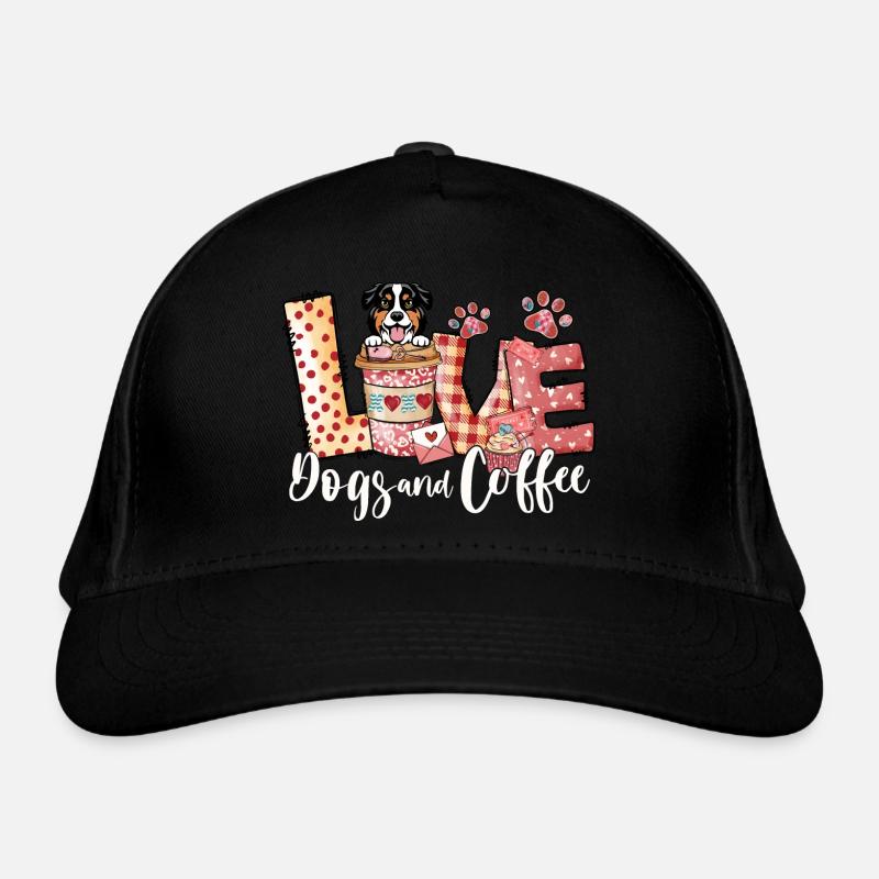 Australian Shephard Dog Coffee Lover Valentines Da Organic Baseball Cap