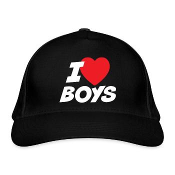 I Love Boys - Organic Baseball Cap - black - Front