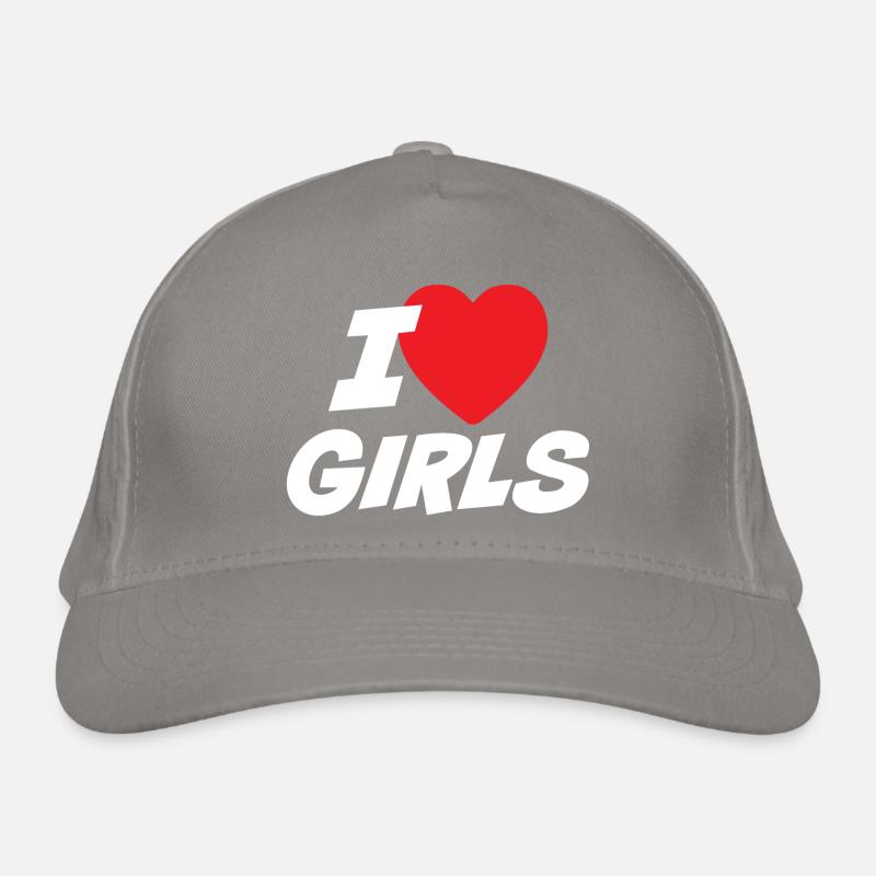 Ich liebe Mädchen Bio-Baseballkappe
