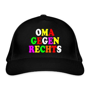 Oma gegen rechts - Bio-Baseballkappe - Schwarz - Vorne