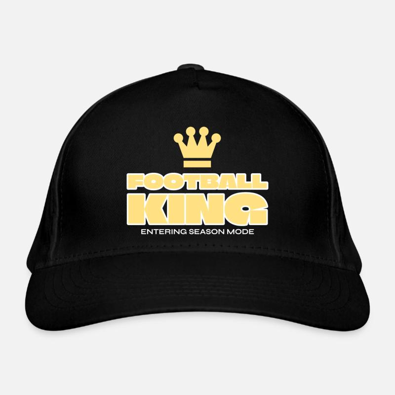 Fußballkönig Krone Grafik - Bio-Baseballkappe - Schwarz