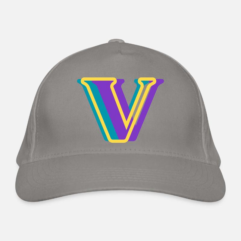 Lettre V multicolore Casquette classique bio