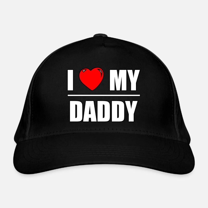 Conception de la police « J’aime mon papa » - Casquette classique bio - noir