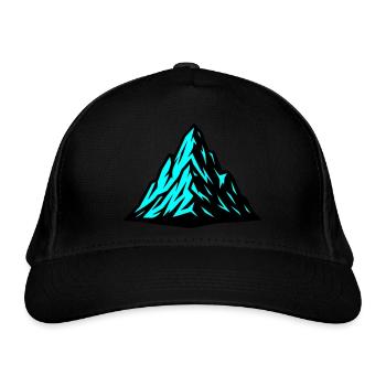 Berg Alpen Symbol - Bio-Baseballkappe - Schwarz - Vorne