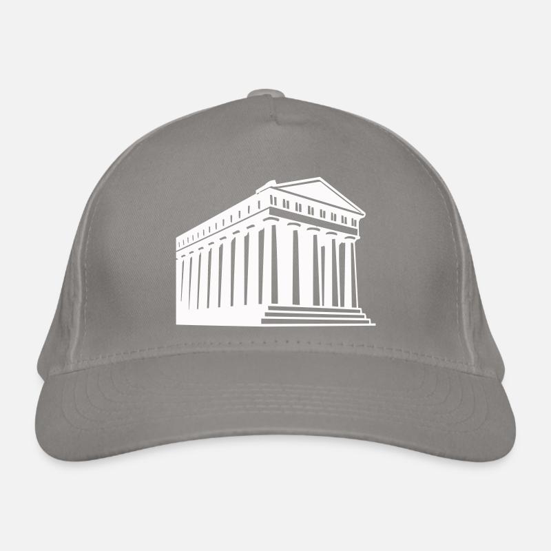 Antike griechische Tempelillustration Bio-Baseballkappe
