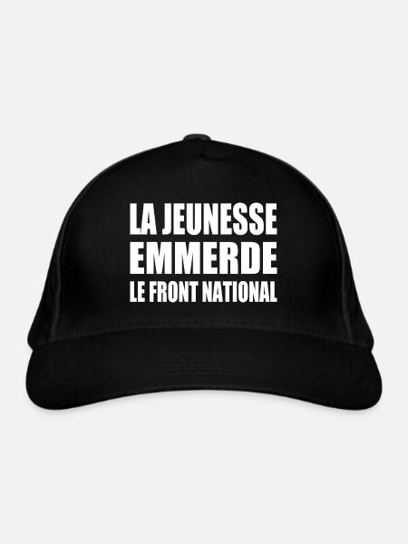 la jeunesse emmerde le front national - Casquette classique bio - noir - Devant