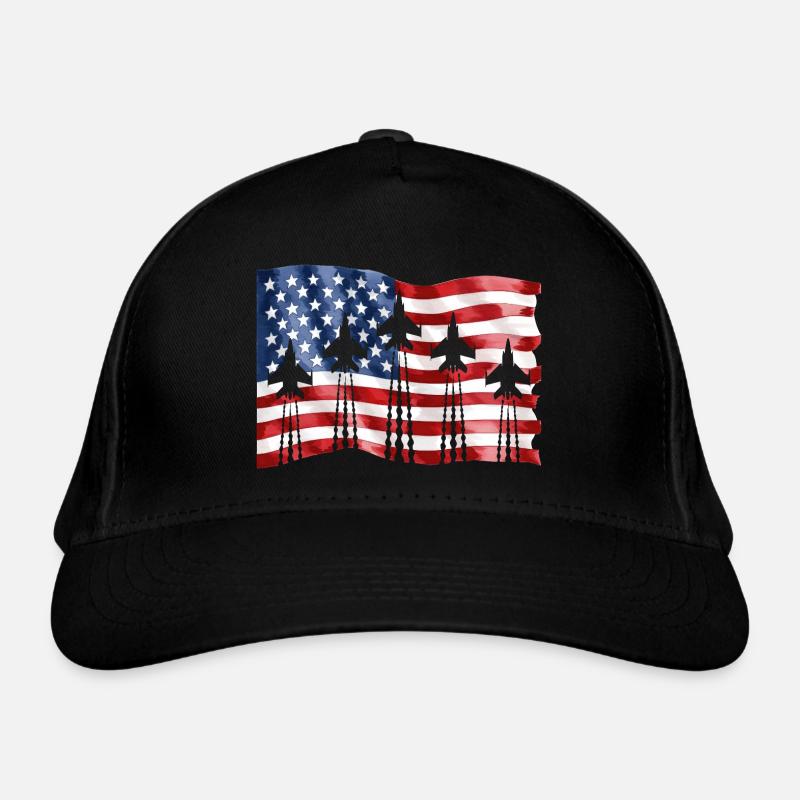 American fighter jets 4 July Organic Baseball Cap