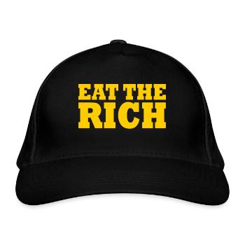 Eat the rich - Bio-Baseballkappe - Schwarz - Vorne