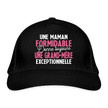 Maman Formidable Grand-Mère Exceptionnelle - Casquette classique bio - noir - Devant