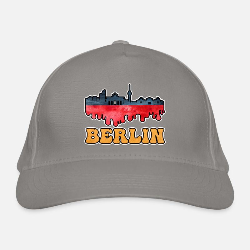 Berlin Germany City Skyline Splash Flag Organic Baseball Cap