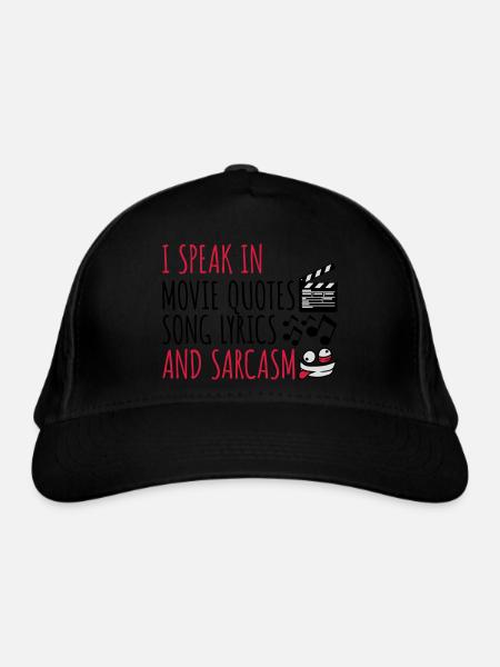 speak lyrics and sarcasm - Organic Baseball Cap - black - Front