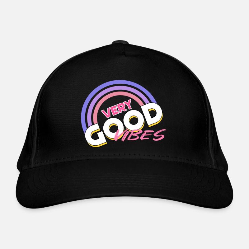 good vibes Regenbogen Bio-Baseballkappe