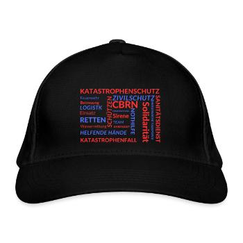 Katastrophenschutz in Worten - Bio-Baseballkappe - Schwarz - Vorne