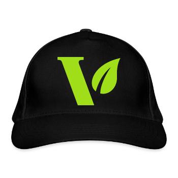 Vegan V Design für stolze Veganer - Bio-Baseballkappe - Schwarz - Vorne