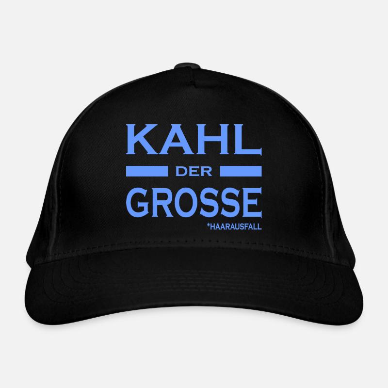 Kahl der Grosse - Haare-Glatze-lustige Sprüche V2 - Bio-Baseballkappe - Schwarz