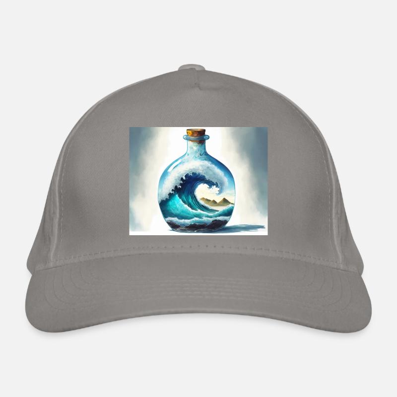 Vague monstre dans une bouteille Casquette classique bio