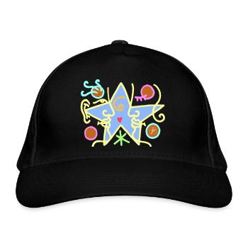 Étoile bleue - Casquette classique bio - noir - Devant