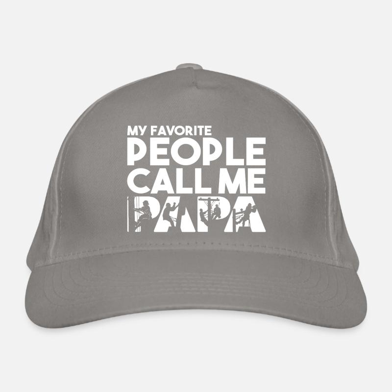 Silhouette d’ouvrier de ligne électrique Papa Line Casquette classique bio