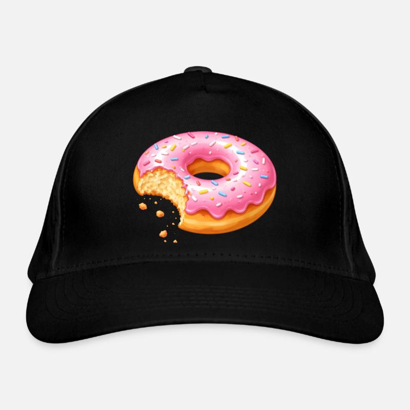Donut avec morsure – Conception de dessert sucré Casquette classique bio