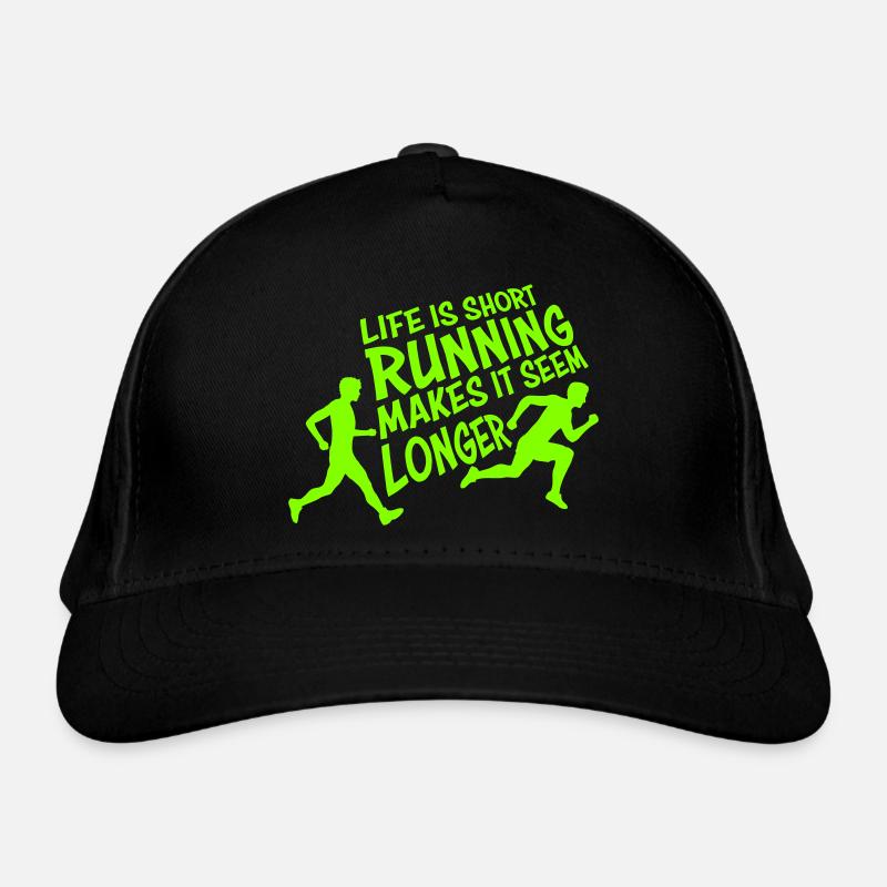 Life Is Short Running Makes It Seem Longer Lustig  Bio-Baseballkappe