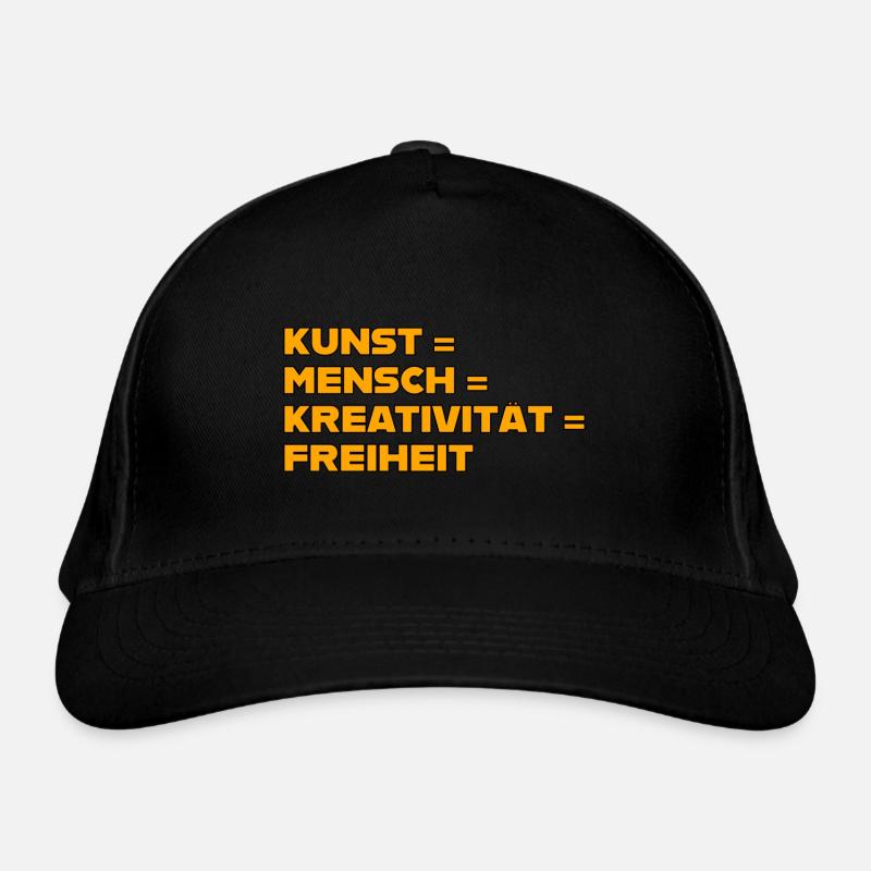 Kunst = Freiheit orange Bio-Baseballkappe