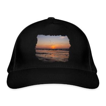 Sunset by the sea - Organic Baseball Cap - black - Front