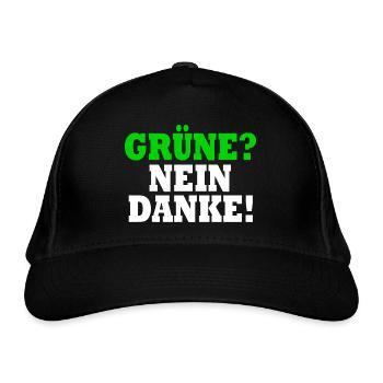 grüne nein danke - Bio-Baseballkappe - Schwarz - Vorne