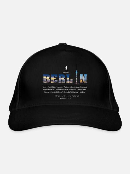 Berlin - Bio-Baseballkappe - Schwarz