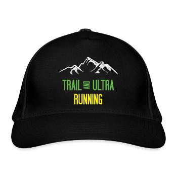 Trail Running und Ultra Running - Bio-Baseballkappe - Schwarz - Vorne
