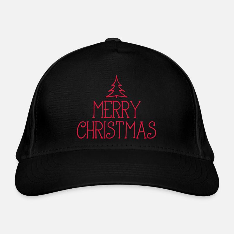merry christmas with tree 1c Bio-Baseballkappe