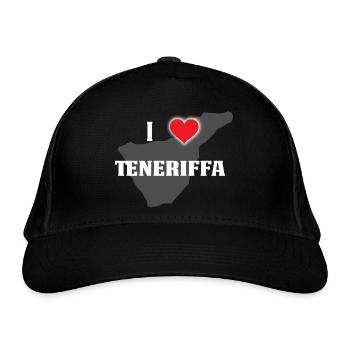I love TENERIFFA - Ich liebe Teneriffa, Kanaren - Bio-Baseballkappe - Schwarz - Vorne